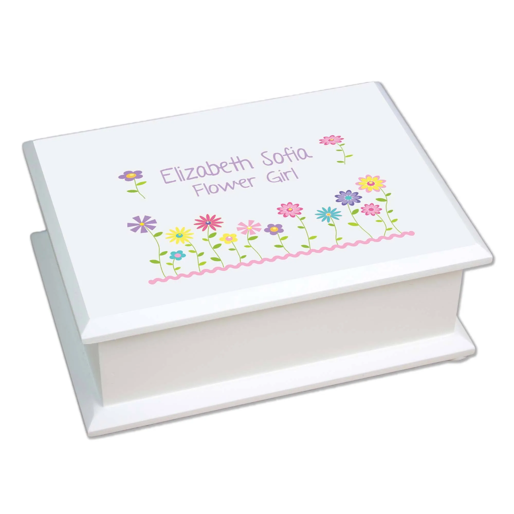 Lift Top Jewelry Box - Stemmed Flowers