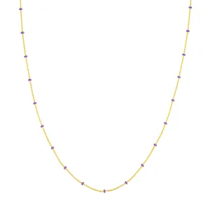 Lilac Enamel Bead Saturn Chain