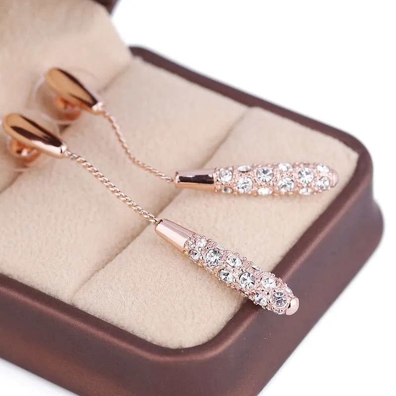 long drop-shaped alloy earrings earrings