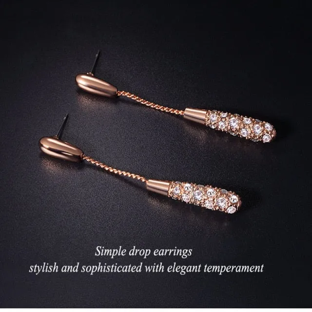 long drop-shaped alloy earrings earrings