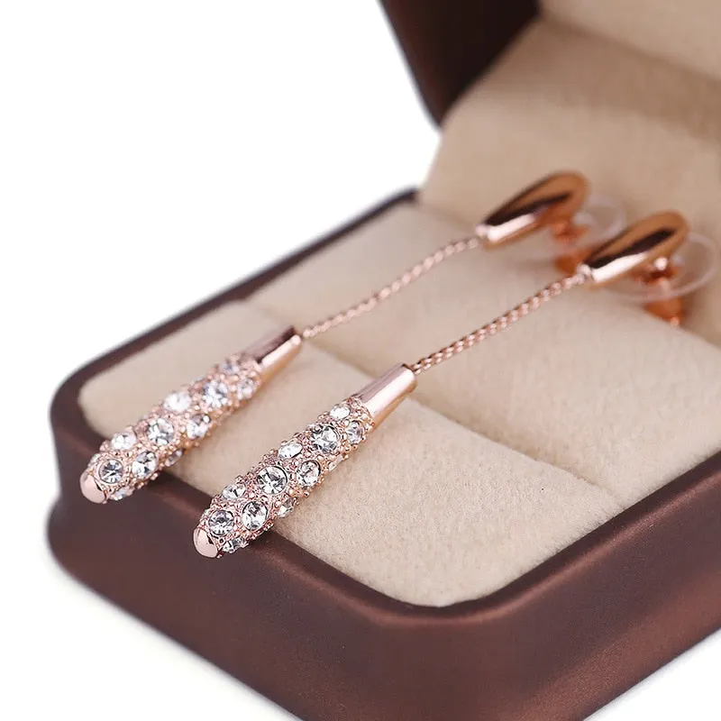 long drop-shaped alloy earrings earrings