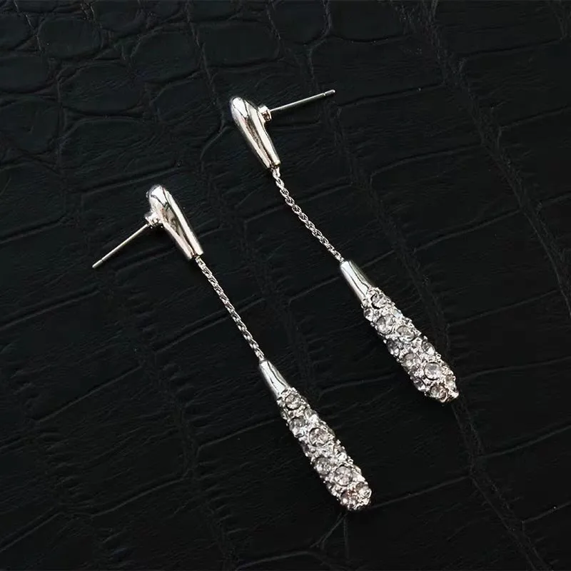 long drop-shaped alloy earrings earrings