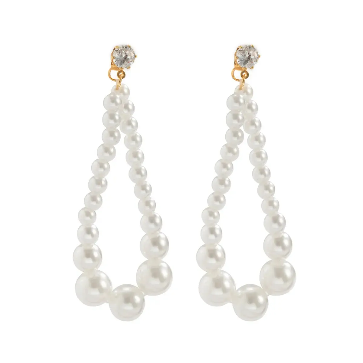 LOVCIA Elegant 14K Gold-Plated Sterling Silver Pearl Stud Earrings for Women
