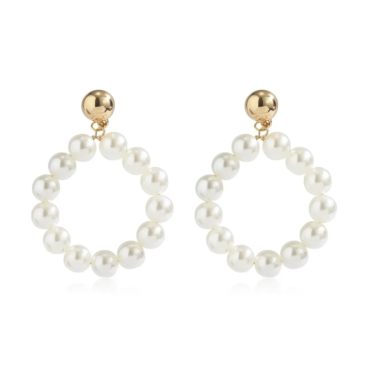 LOVCIA Elegant 14K Gold-Plated Sterling Silver Pearl Stud Earrings for Women