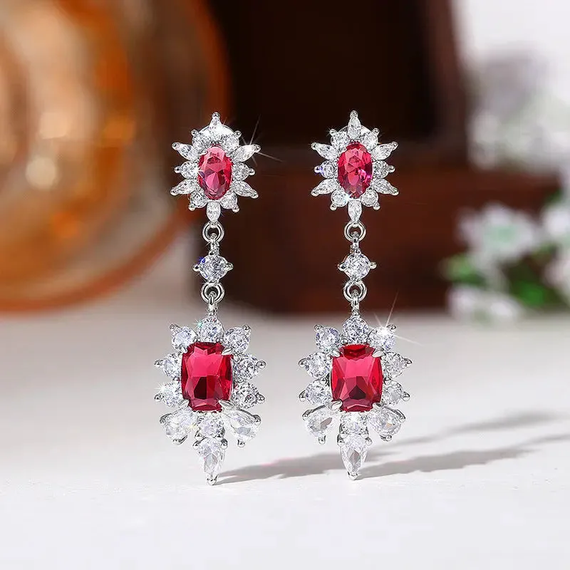 LOVCIA Elegant Rose Petal Drop Earrings for Women
