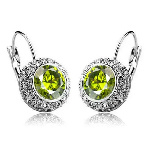 LOVCIA Elegant Semicircular Crystal Earrings - Moon River Collection