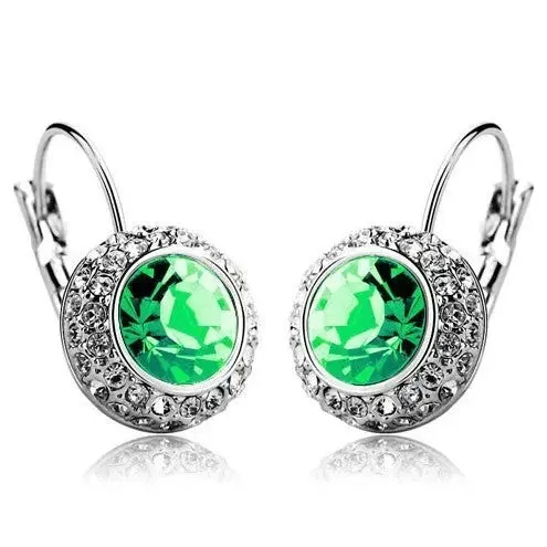 LOVCIA Elegant Semicircular Crystal Earrings - Moon River Collection