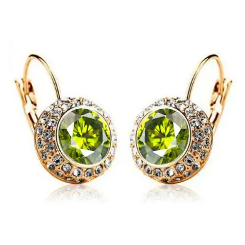 LOVCIA Elegant Semicircular Crystal Earrings - Moon River Collection