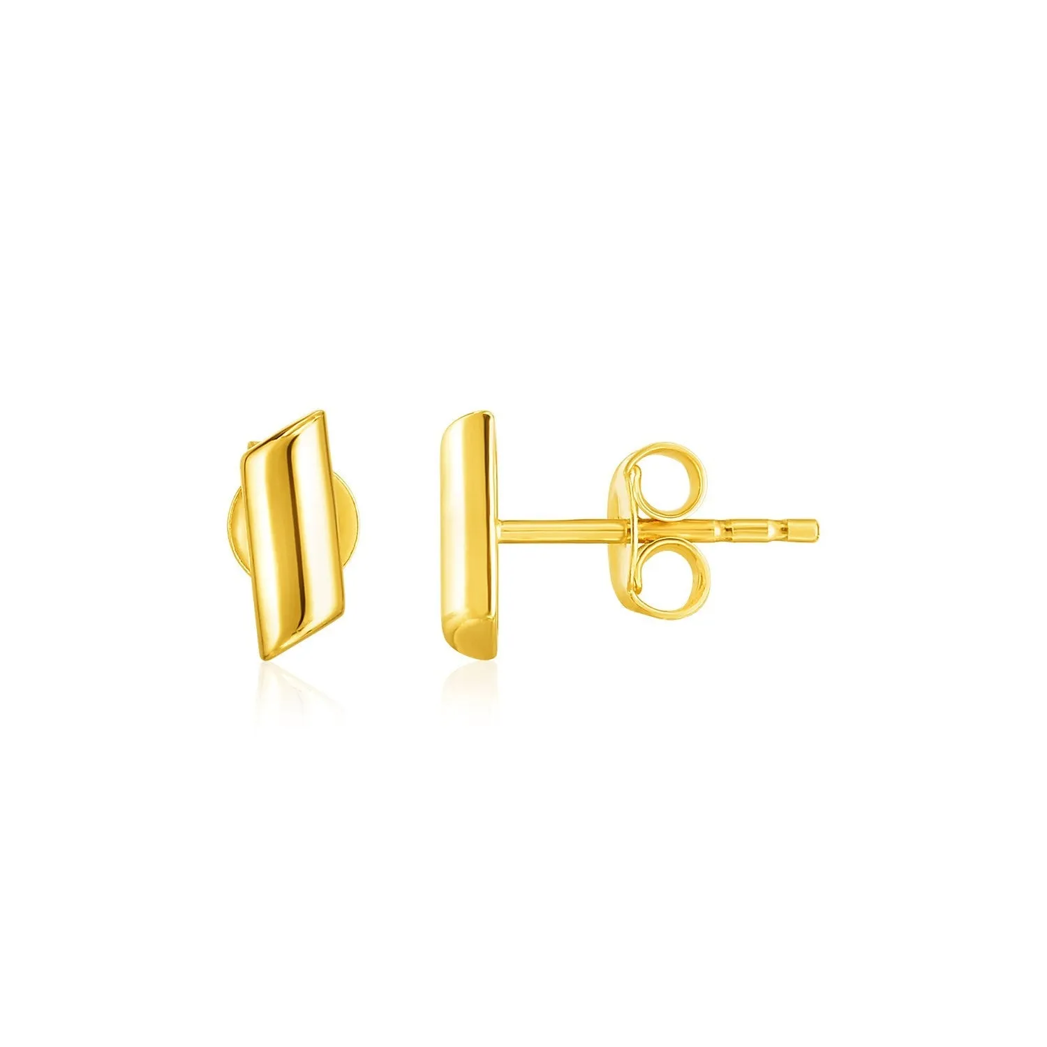 LOVCIA Luxury Elegant 14K Yellow Gold Geometric Post Earrings