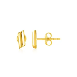 LOVCIA Luxury Elegant 14K Yellow Gold Geometric Post Earrings