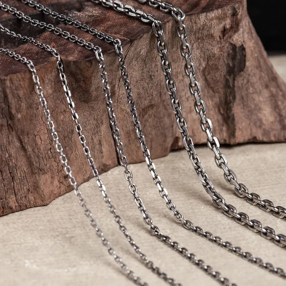 LOVCIA Minimalistic All-match Sterling Silver Men's Chain Necklace