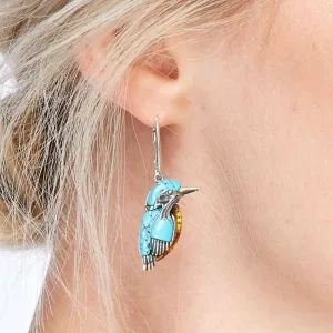 Lovely Little Blue Bird Drop Earrings for Women Elegant Girl Stylish