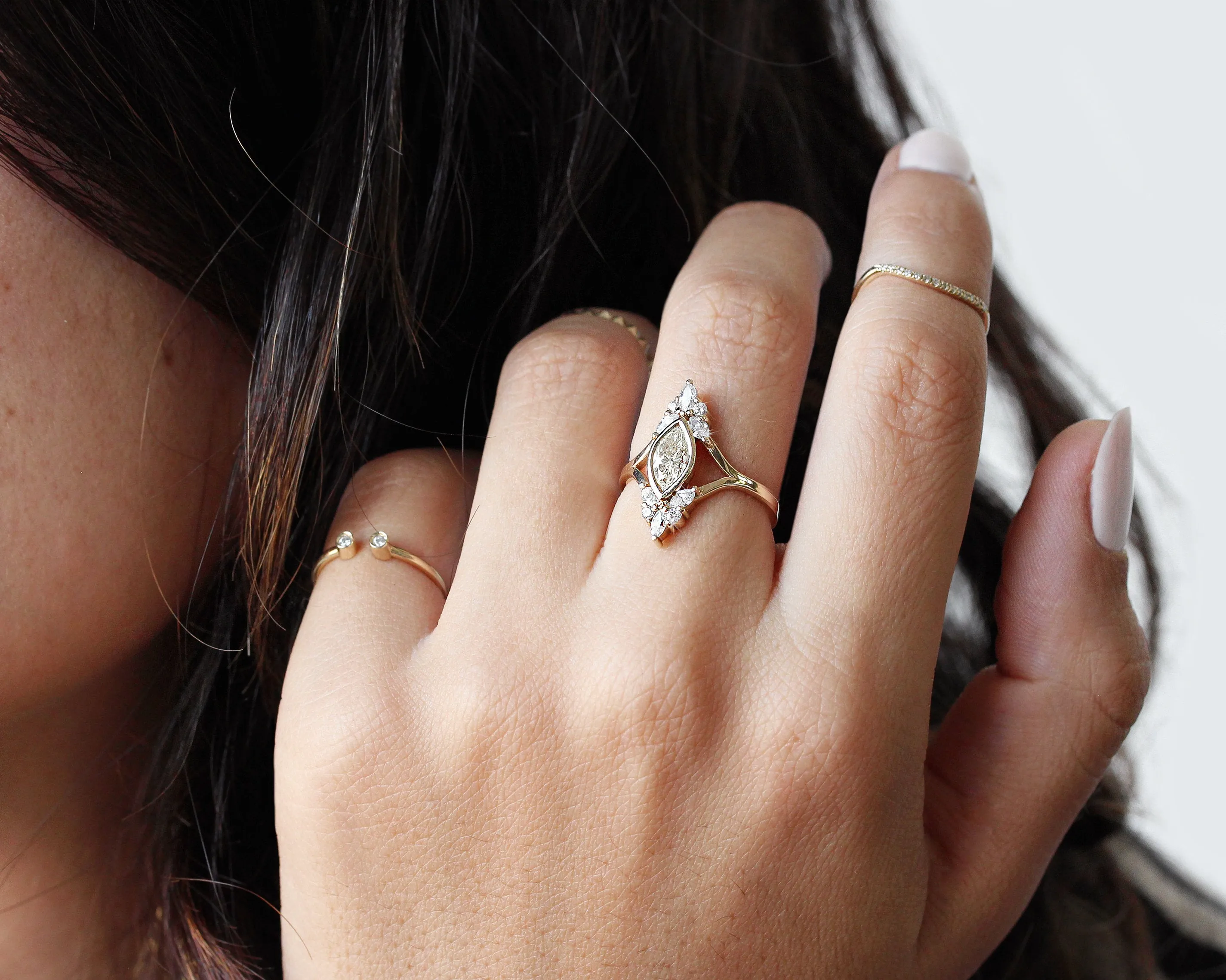 Marquise Diamond Unique Engagement Ring - "Audrey" ♥