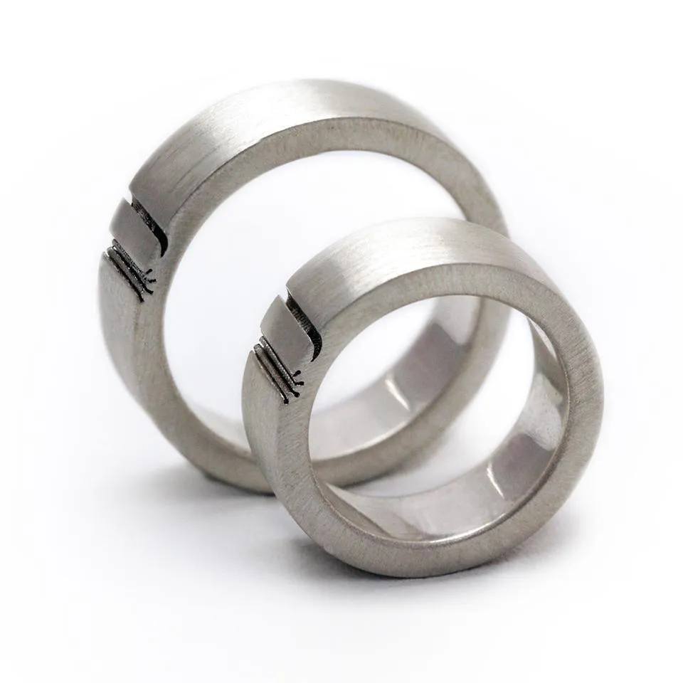 Matching sun and moon rings