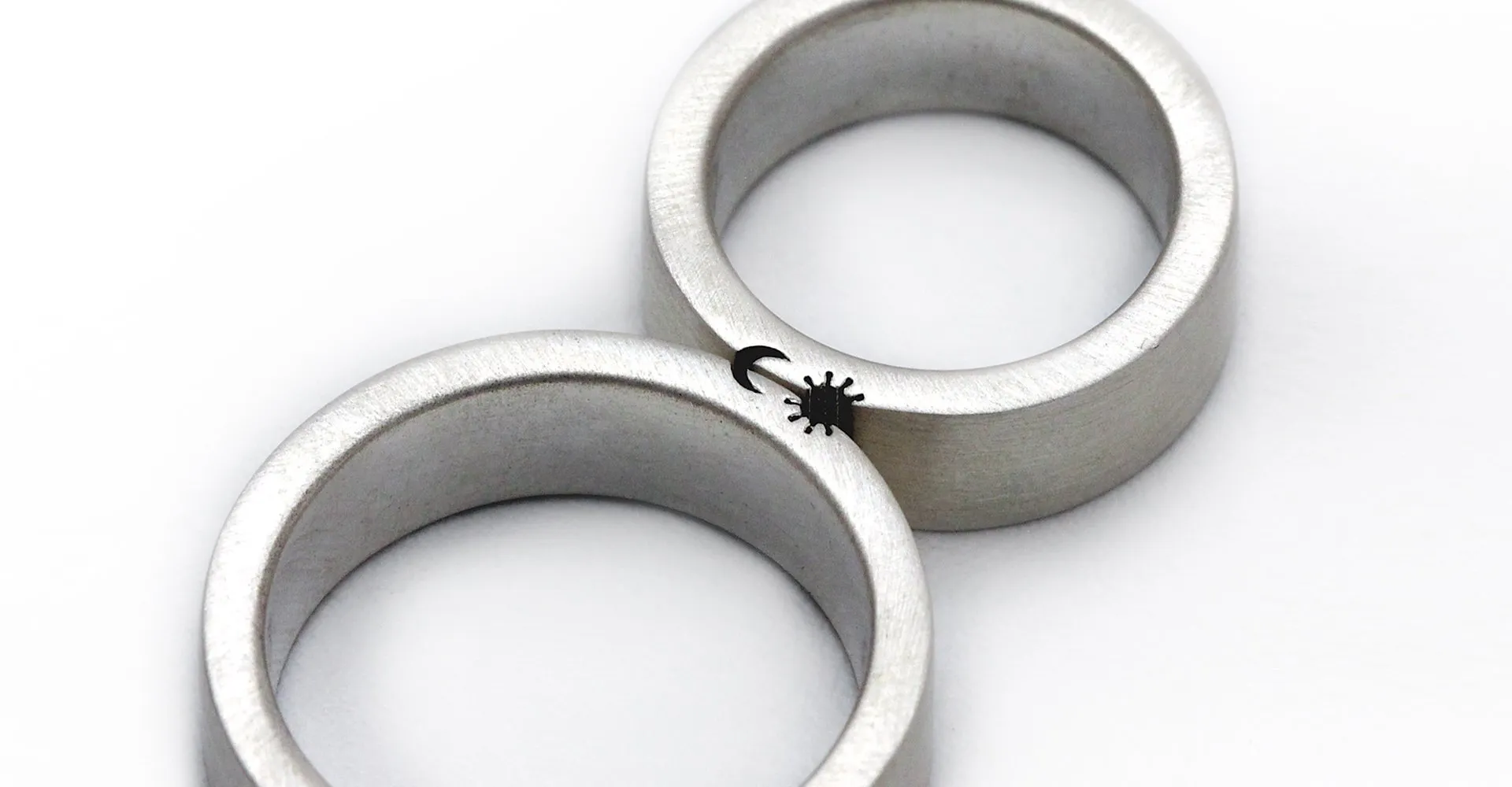 Matching sun and moon rings
