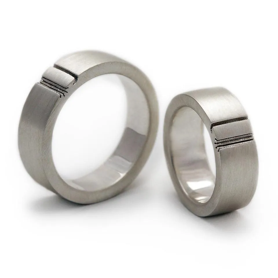 Matching sun and moon rings