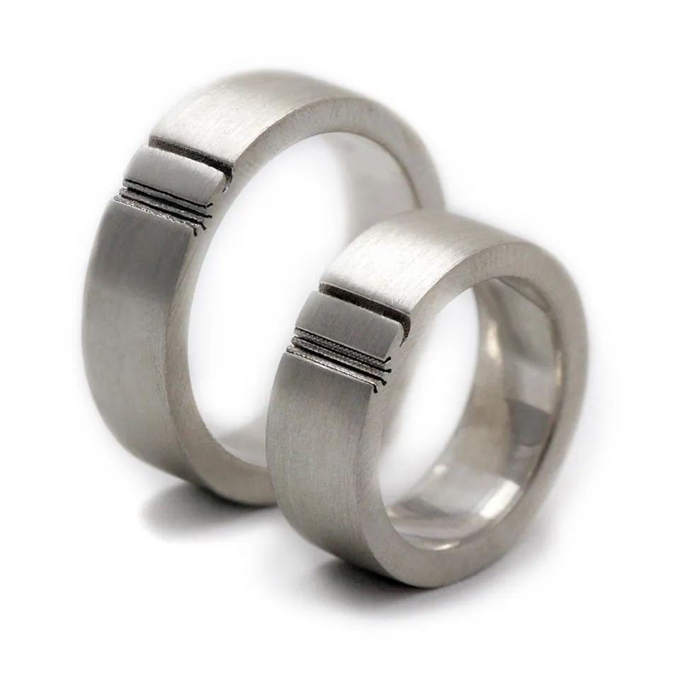 Matching sun and moon rings