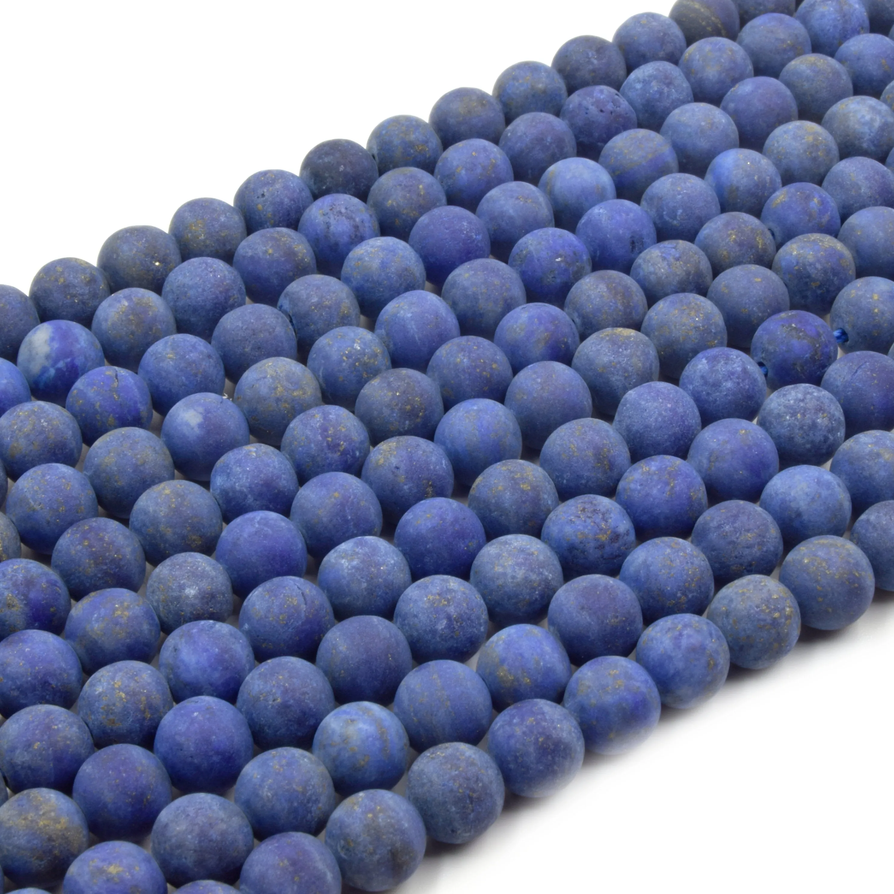 Matte Lapis Lazuli Beads - Natural Deep Blue Round Gemstone, 4mm to 14mm Sizes, 15" Strand