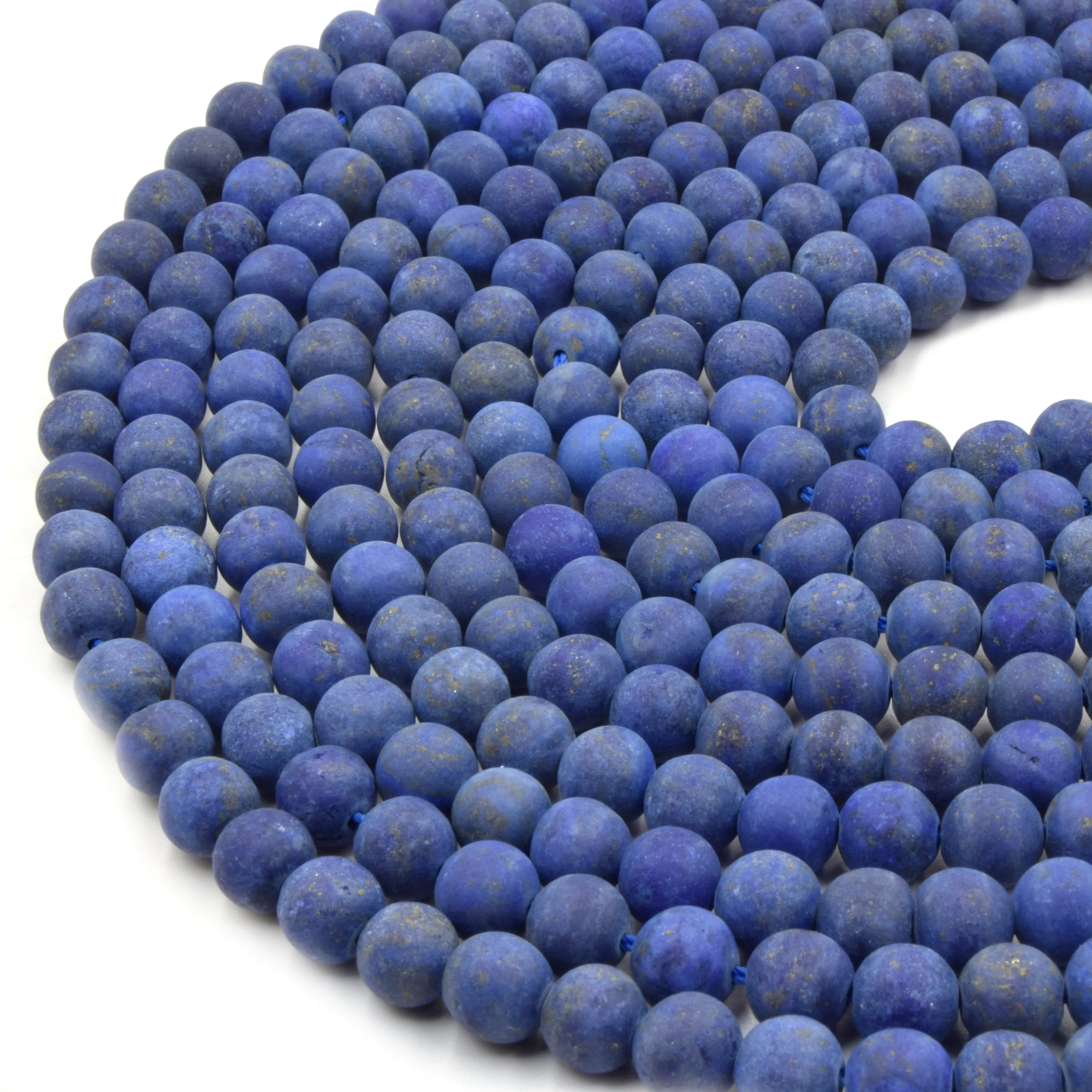 Matte Lapis Lazuli Beads - Natural Deep Blue Round Gemstone, 4mm to 14mm Sizes, 15" Strand