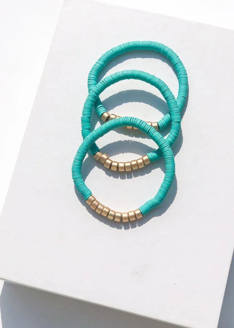 Medocino Stretch Beaded Bracelet Set of 3 - Turquoise