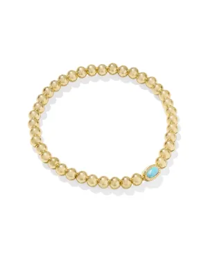 Mini Elaina Gold Stretch Bracelet Light Teal Kyocera Opal