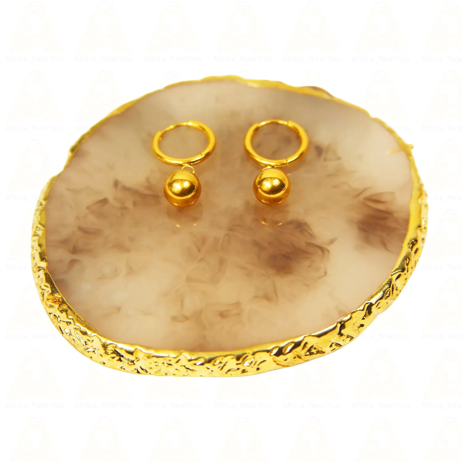 Minimalist Gold Ball Hoop Earrings.