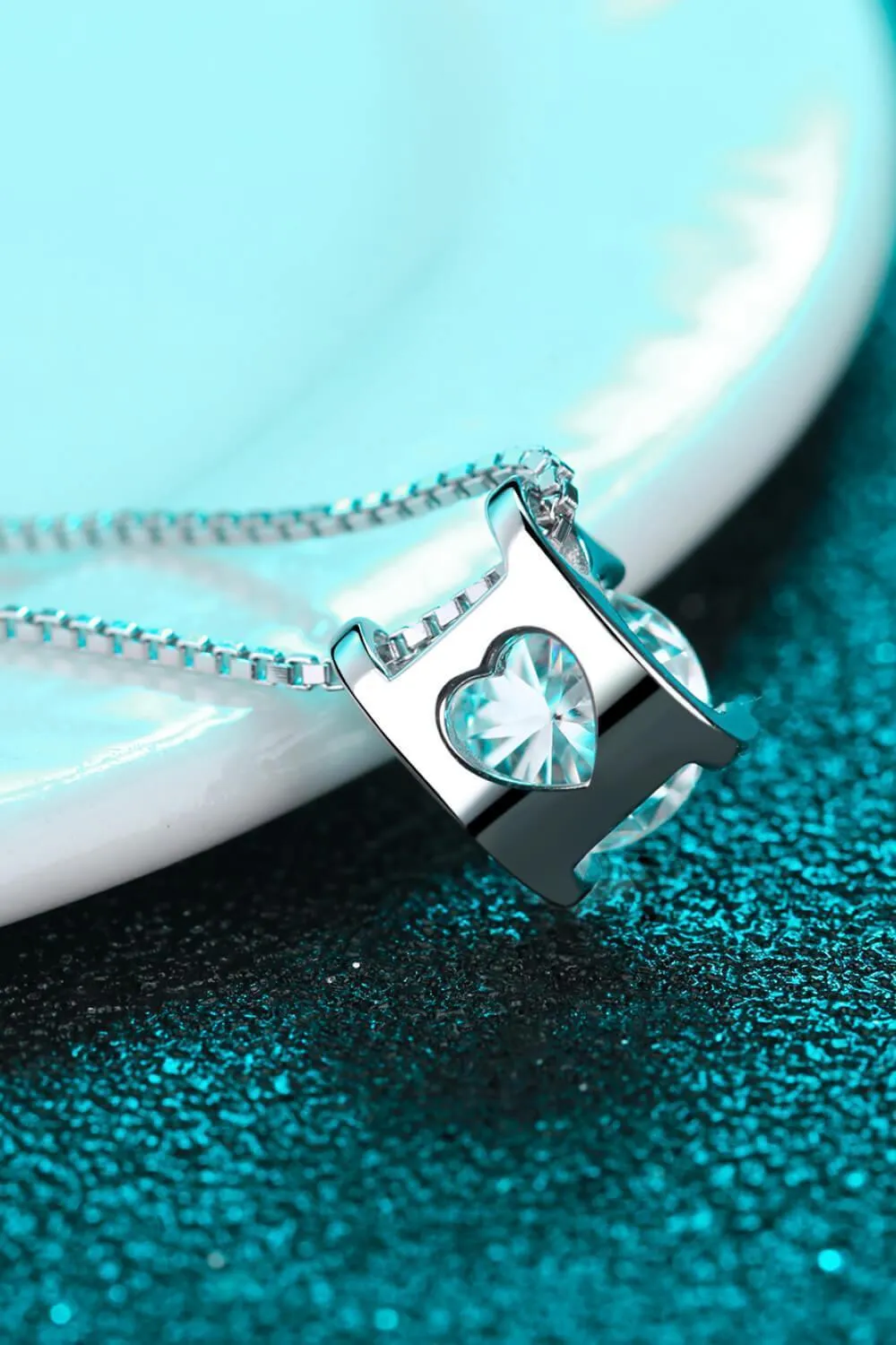 Modern 1 Carat Moissanite Pendant Sterling Silver Necklace