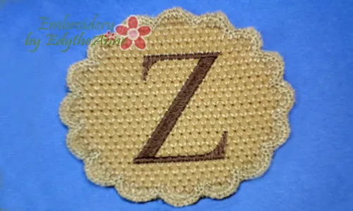MONOGRAM COASTER Set of 26  In The Hoop Machine Embroidery Design. Digital Download