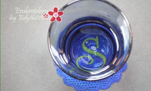 MONOGRAM COASTER Set of 26  In The Hoop Machine Embroidery Design. Digital Download
