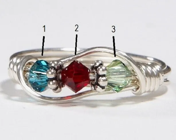 Mother's Ring 3 Birthstones