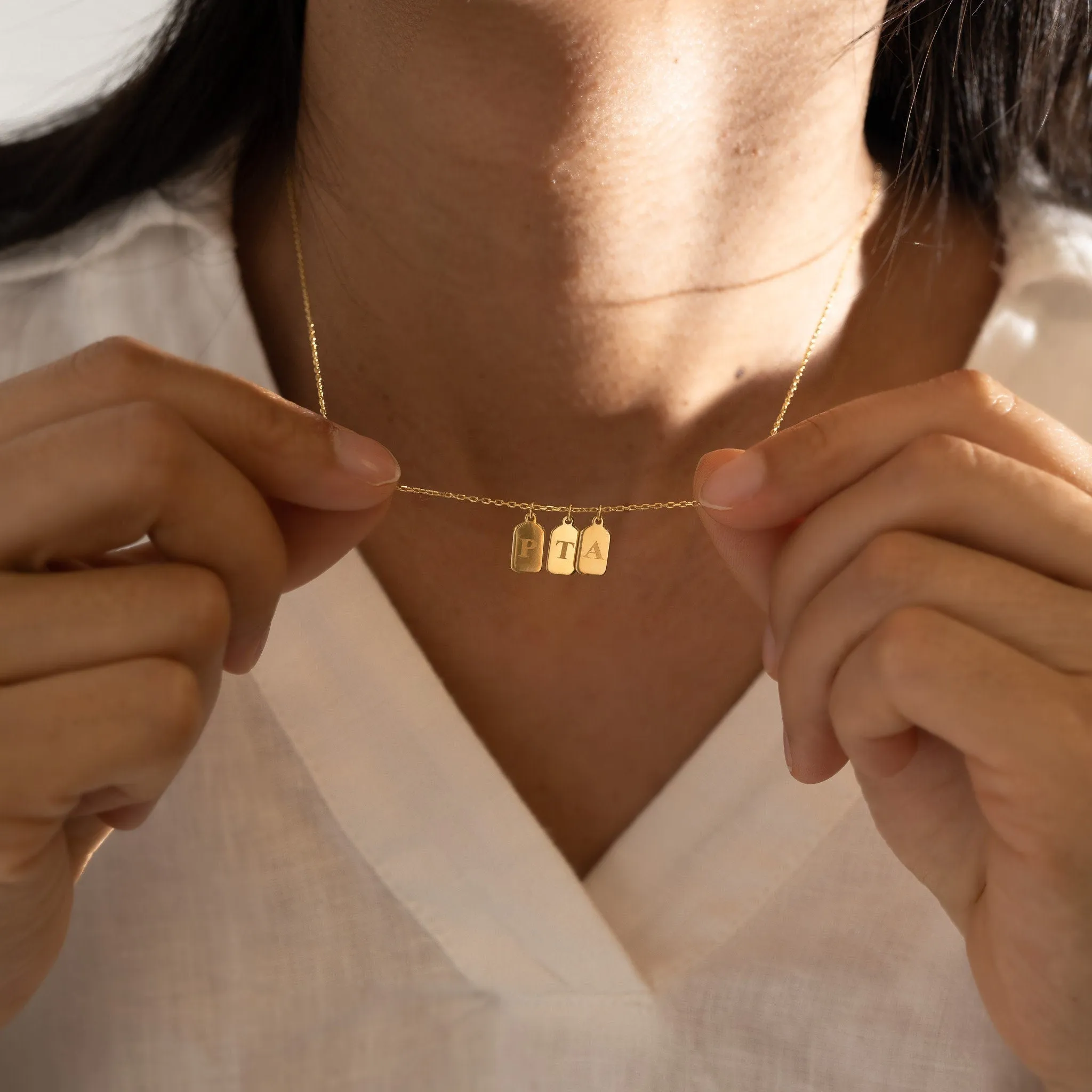 Multi Initial Tag Necklace