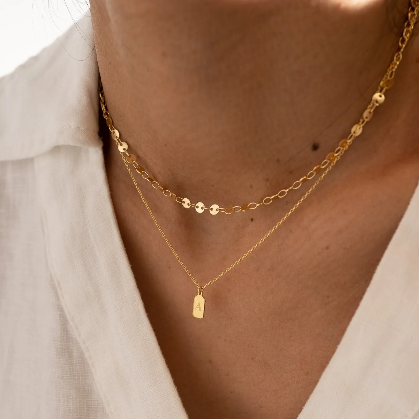 Multi Initial Tag Necklace