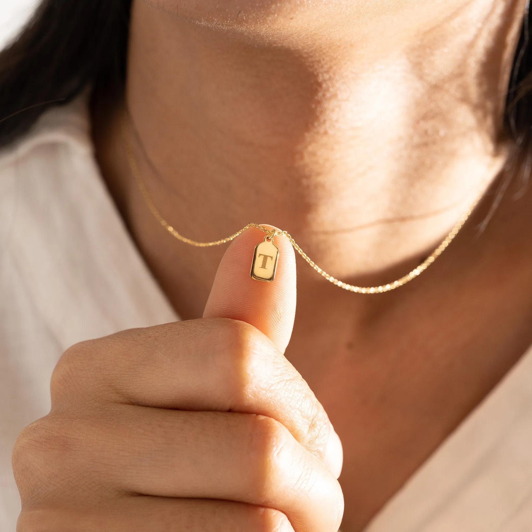 Multi Initial Tag Necklace