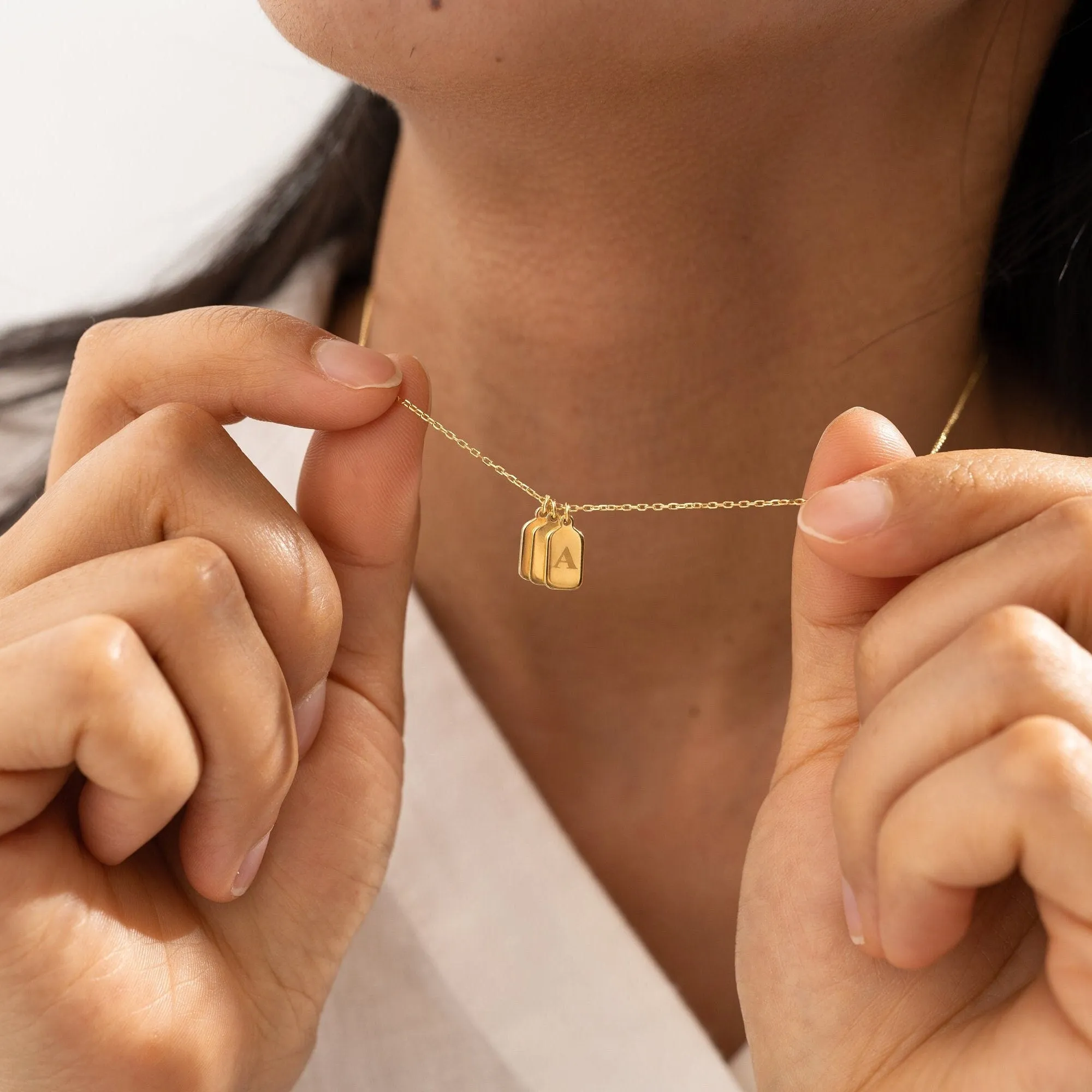 Multi Initial Tag Necklace