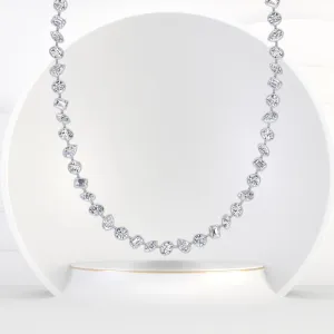 Multi Shape Bezel Set Natural Diamond Tennis Necklace