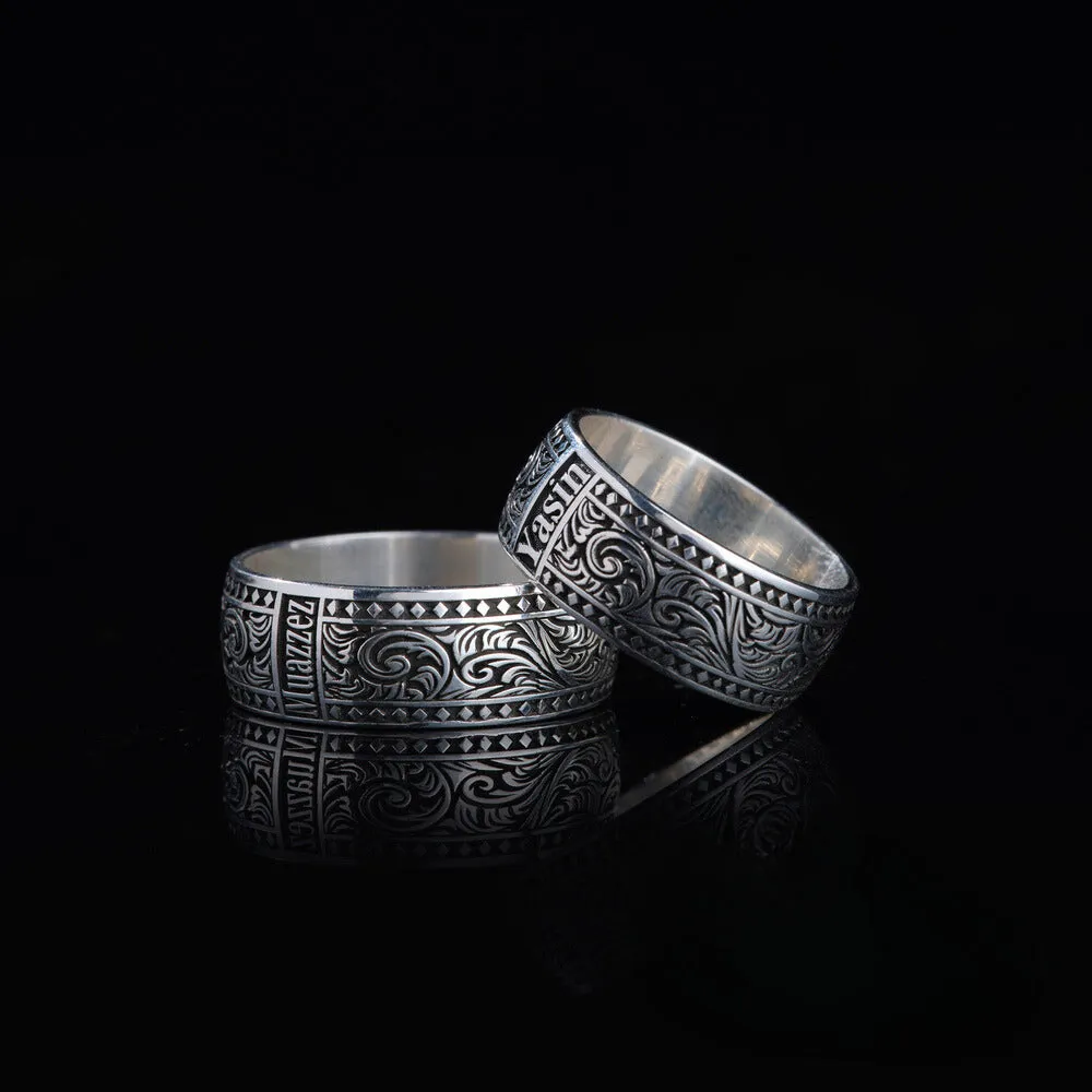 Name Engraving Wedding  / Engagement Rings for Couple