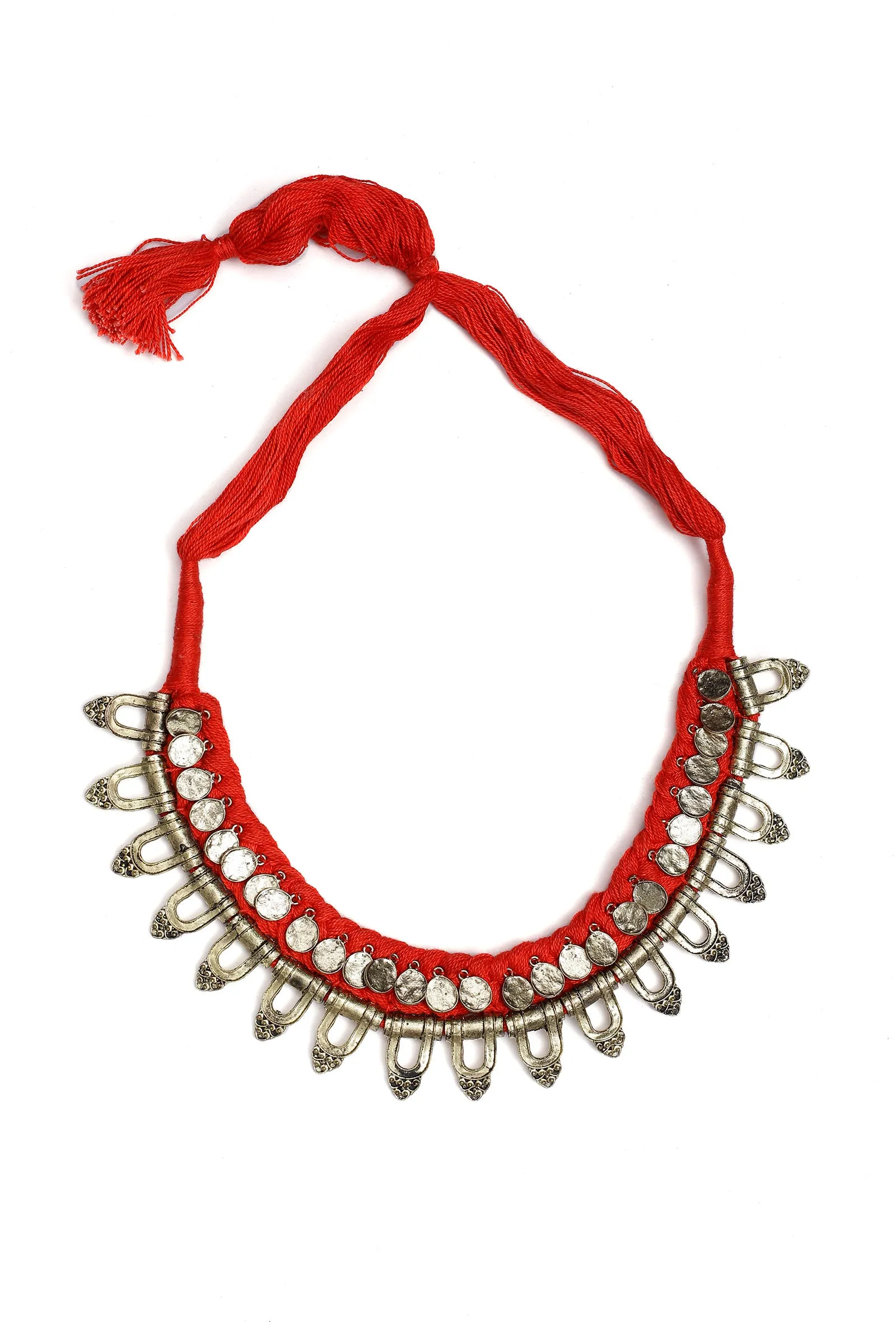 Narangi Silver Coin Tribal Necklace