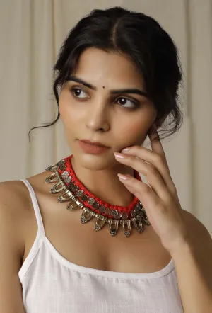 Narangi Silver Coin Tribal Necklace