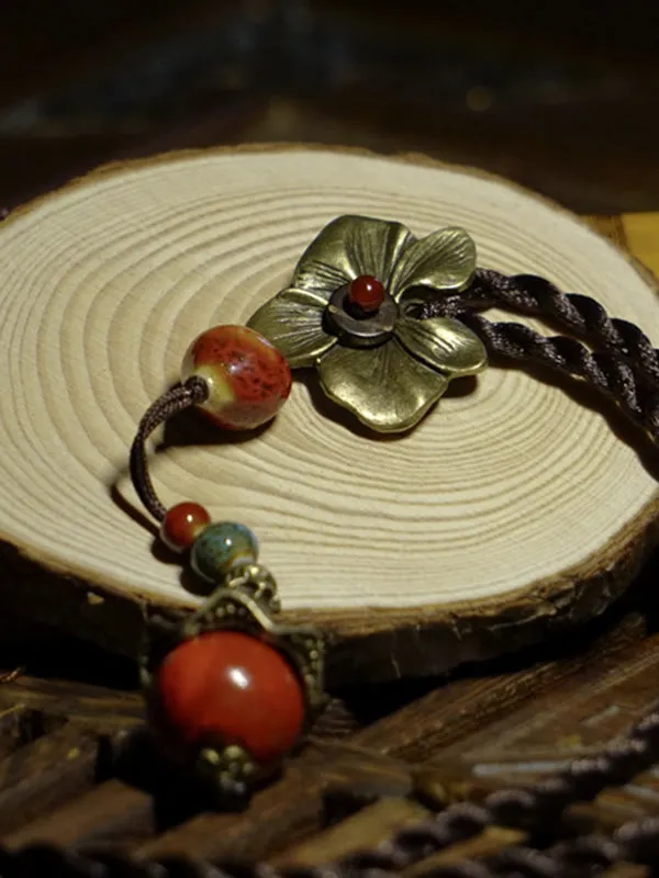 National Ceramic Beads Alloy Flower Necklace