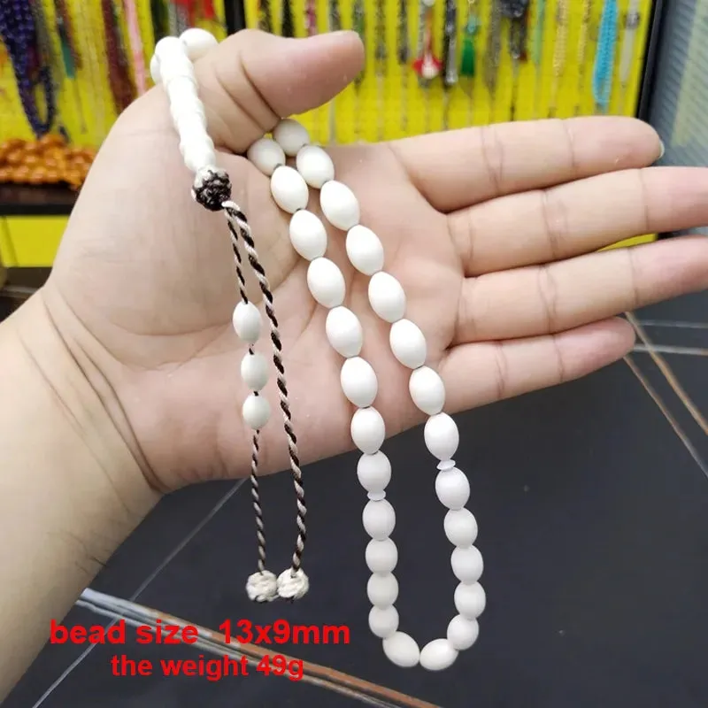 Natural Camel bone tasbih 33 prayer beads pure white Muslim misbaha arabic  level bracelet