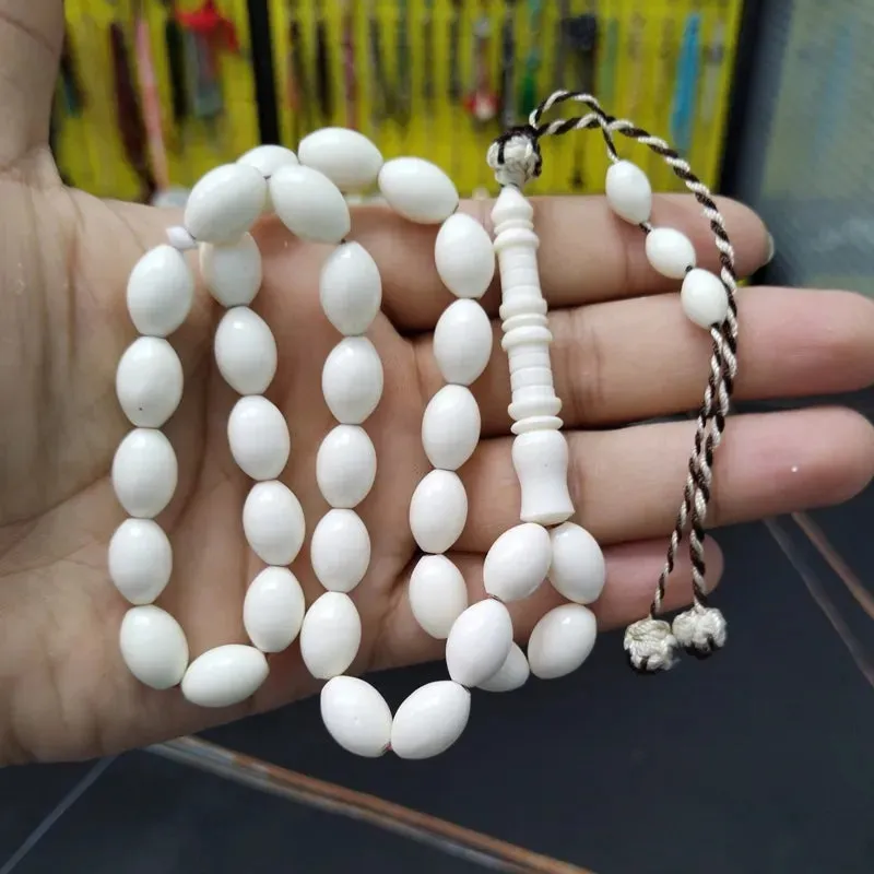 Natural Camel bone tasbih 33 prayer beads pure white Muslim misbaha arabic  level bracelet