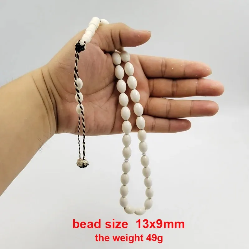 Natural Camel bone tasbih 33 prayer beads pure white Muslim misbaha arabic  level bracelet