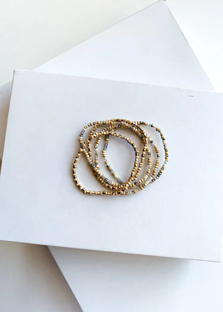 Natural Confetti Bracelet Set