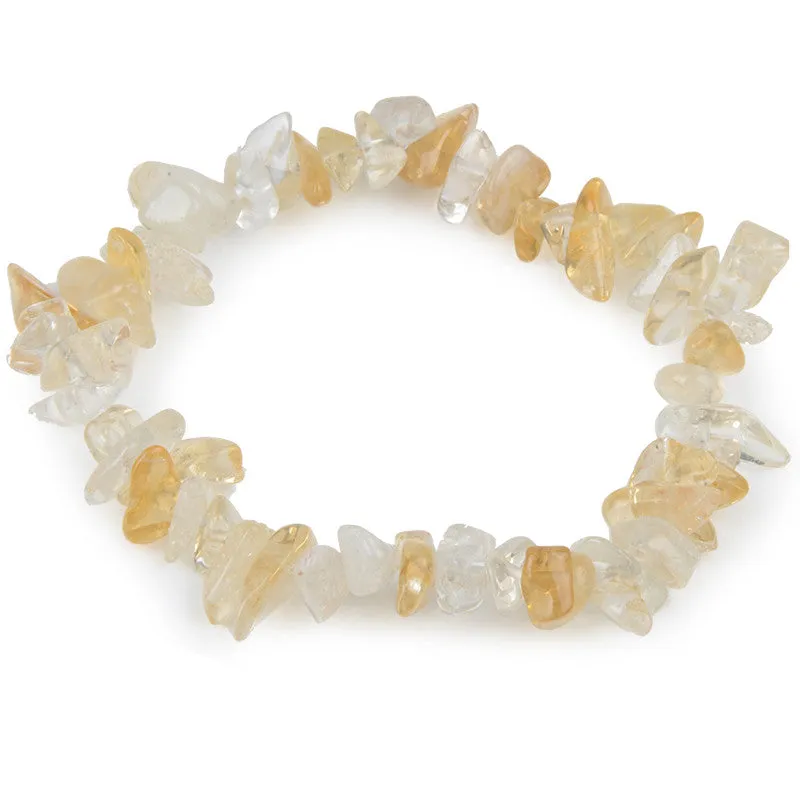 Natural Elastic Bracelet Charm Agate Chip Beads Amethyst Crystal Bracelet Bohemian Boho Women