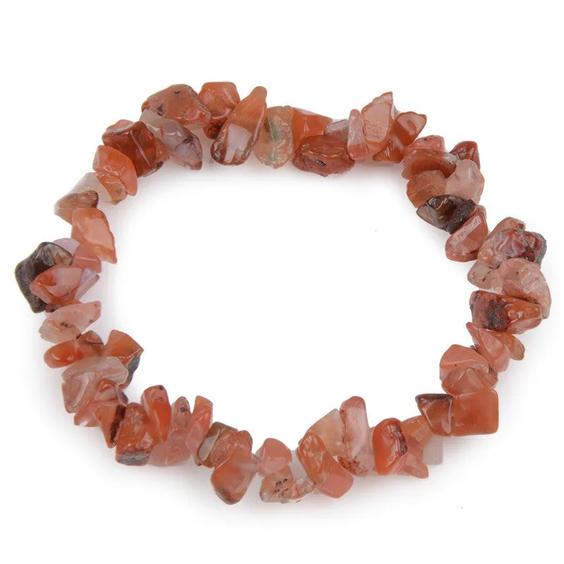 Natural Elastic Bracelet Charm Agate Chip Beads Amethyst Crystal Bracelet Bohemian Boho Women