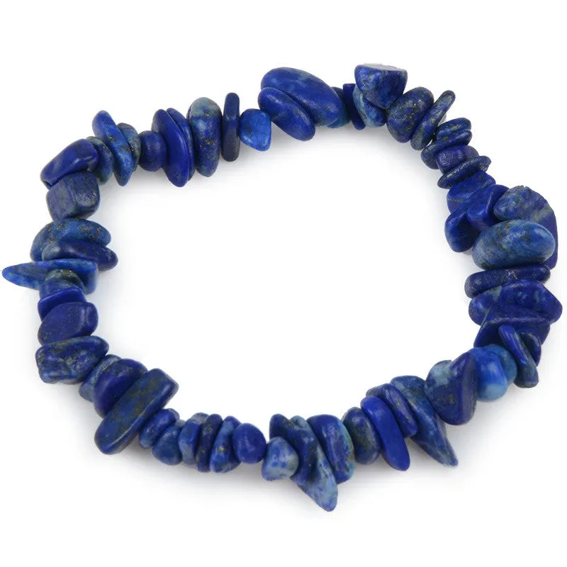 Natural Elastic Bracelet Charm Agate Chip Beads Amethyst Crystal Bracelet Bohemian Boho Women