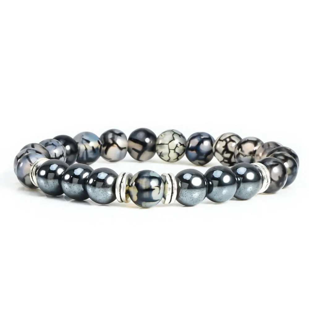 Natural Hematite Stone Tiger Eye Lava Beads Bracelets＆Bangles Women Men