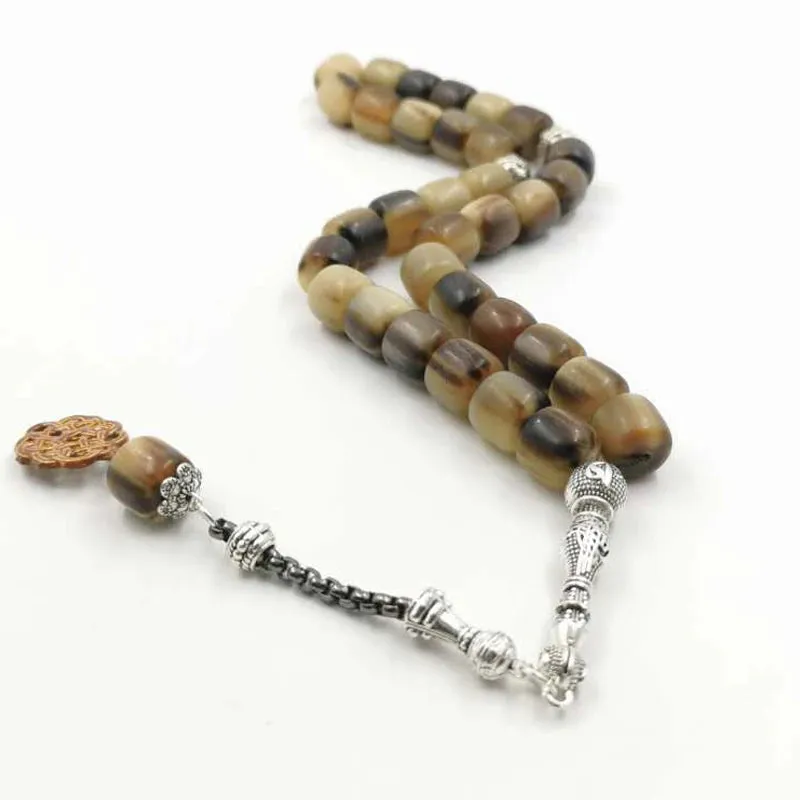 Natural ox horn Tasbih Men 33 prayer beads rosary  turkish islamic Collection level bracelet