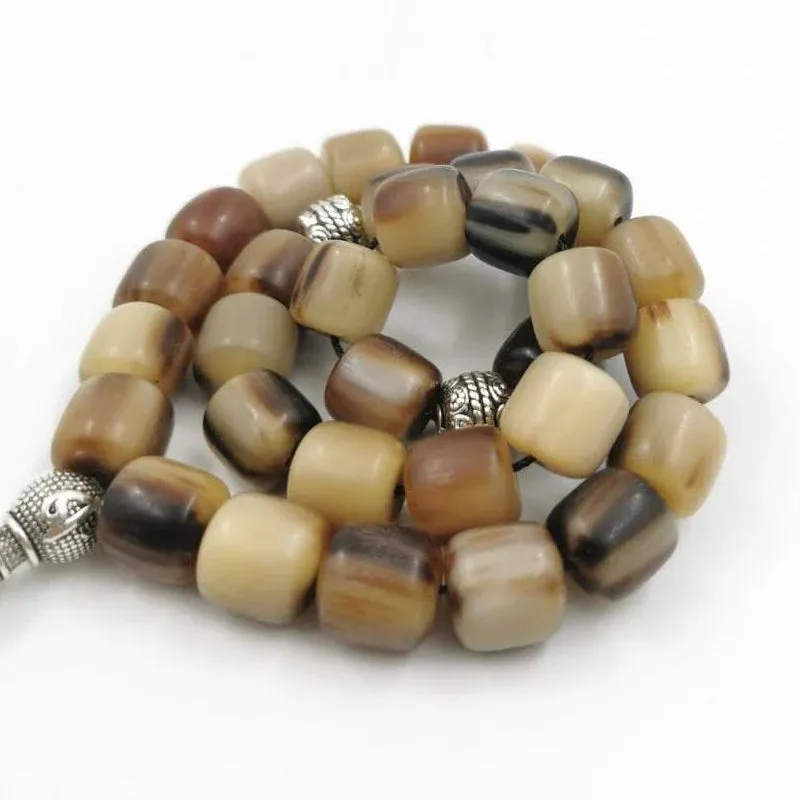 Natural ox horn Tasbih Men 33 prayer beads rosary  turkish islamic Collection level bracelet
