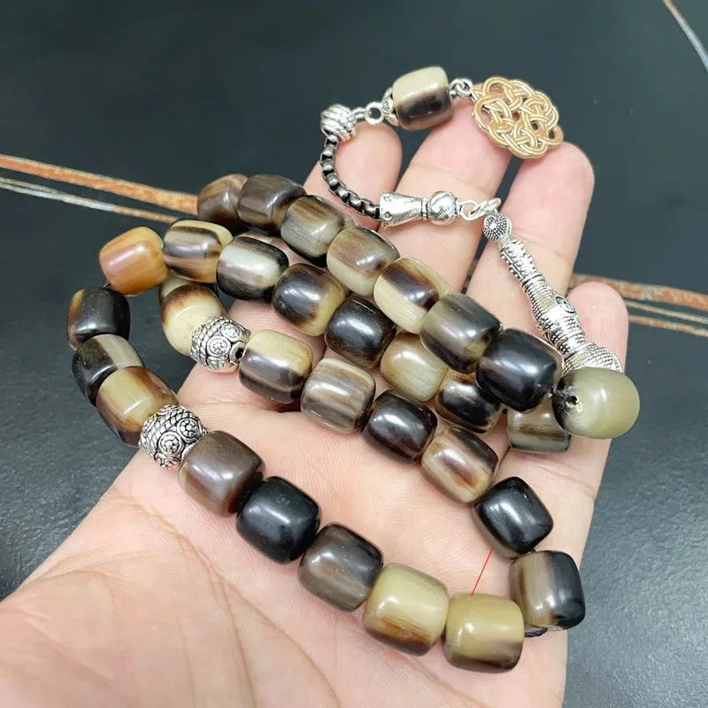 Natural ox horn Tasbih Men 33 prayer beads rosary  turkish islamic Collection level bracelet